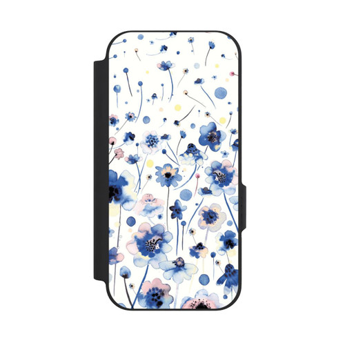 Google Pixel 9a NIVOflip Aquarelltinte blaue Blumen