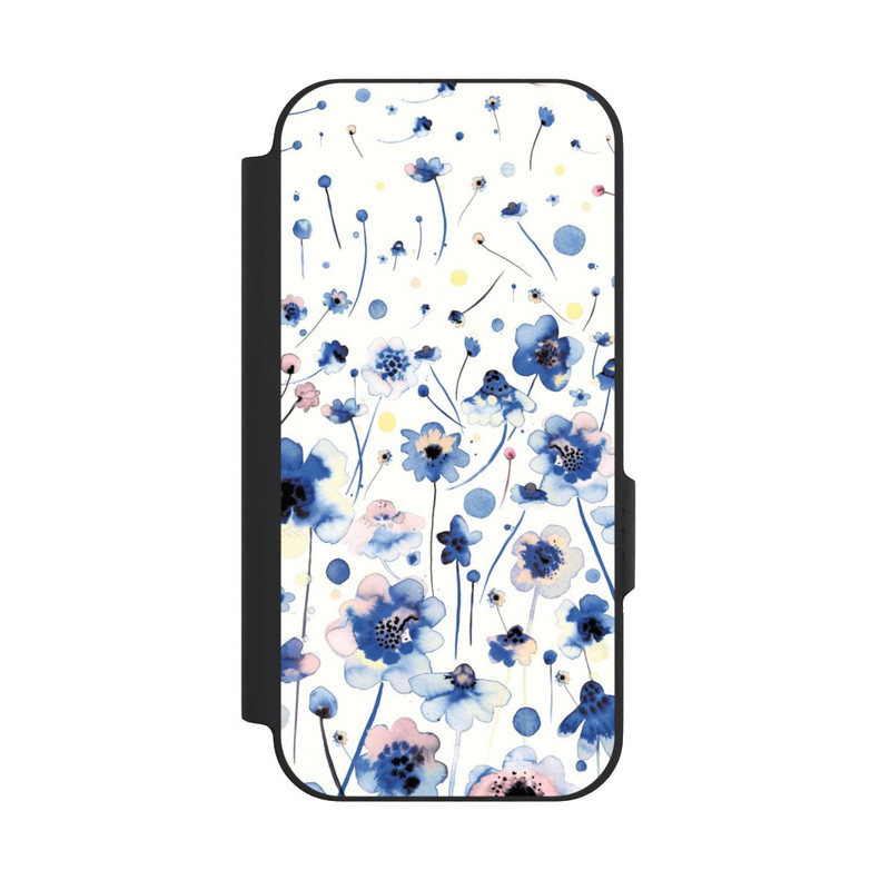 Pixel 9a NIVOflip Aquarelltinte blaue Blumen
