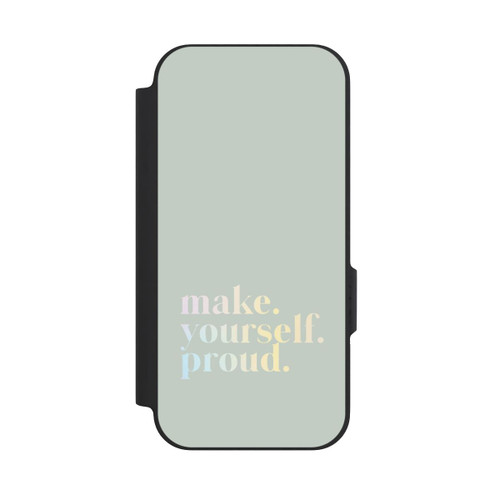Google Pixel 9a NIVOflip Make Yourself Proud Zitat-Minze und Farbverlauf