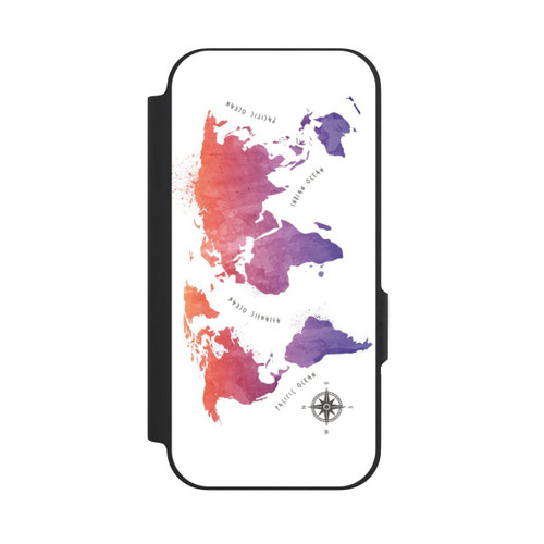 Google Pixel 9a NIVOflip Aquarell Weltkarte weiß