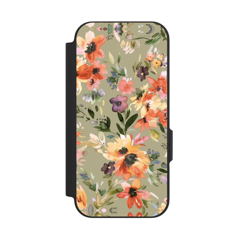 Pixel 9a NIVOflip Malerische tropische Blumen Salbeigrün
