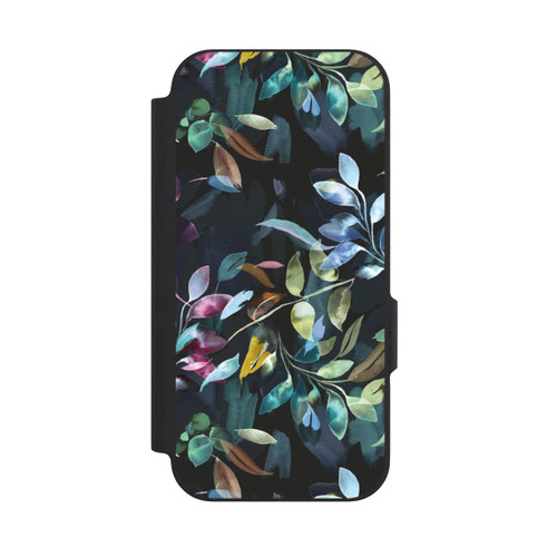 Google Pixel 9a NIVOflip Mystische Aquarellblätter schwarz