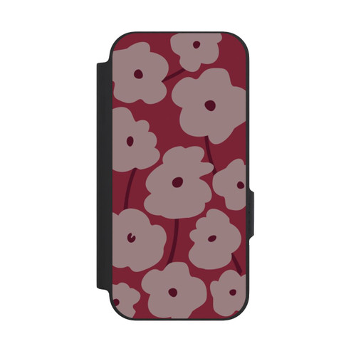 Google Pixel 9a NIVOflip Minimalistische Blumen Bordeaux