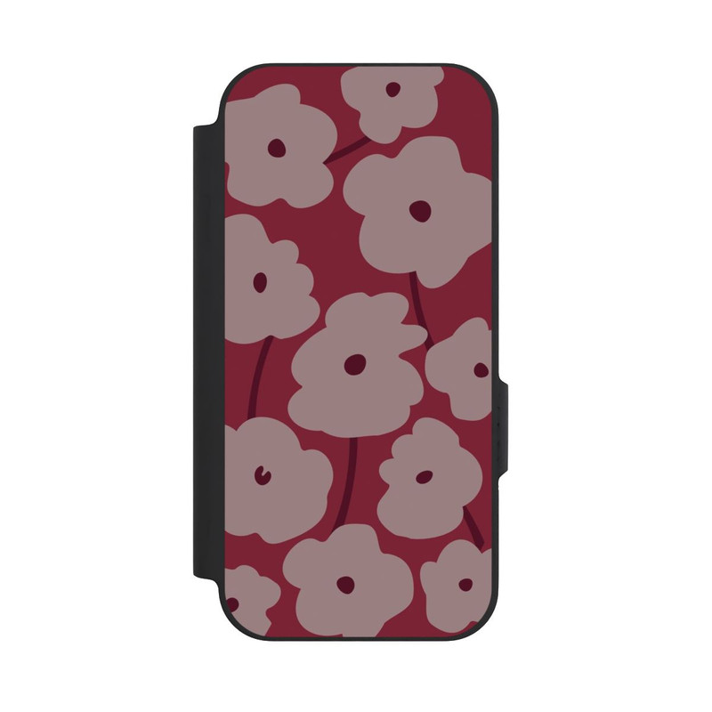 Pixel 9a NIVOflip Minimalistische Blumen Bordeaux