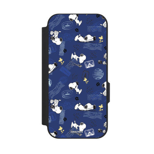 Google Pixel 9a NIVOflip Peanuts Travel Stamps Pattern Blue