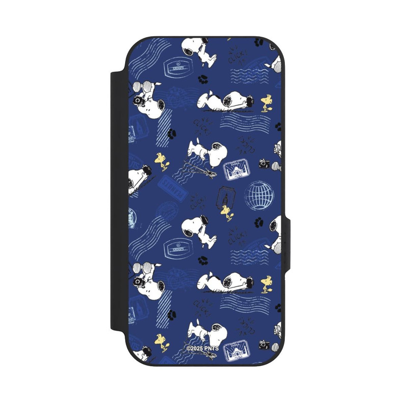 Pixel 9a NIVOflip Peanuts Travel Stamps Pattern Blue