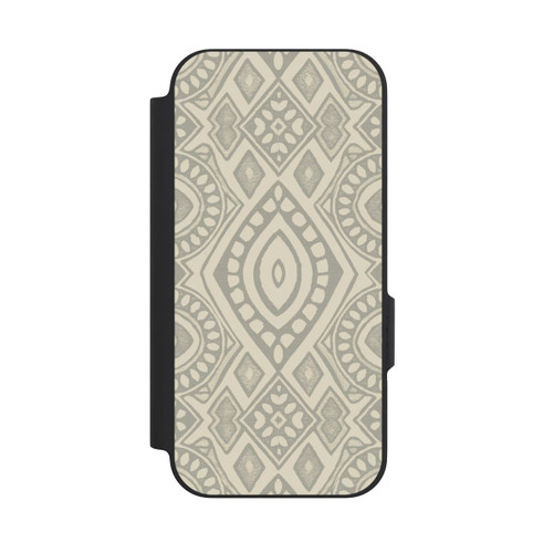 Google Pixel 9a NIVOflip Boho Geometric Mosaic Pattern Neutral Grey and Beige