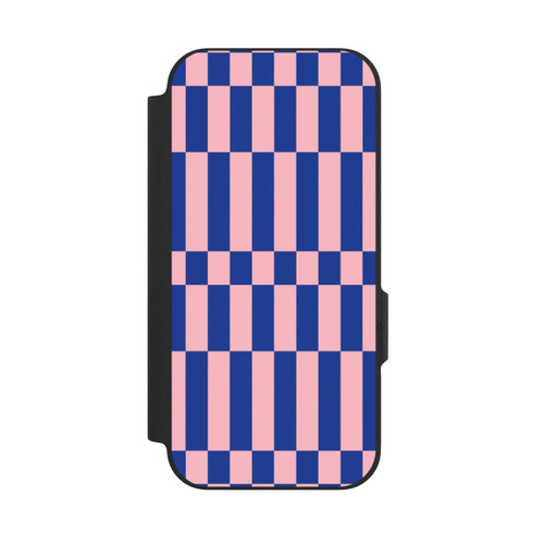 Google Pixel 9a NIVOflip Checked Abstract Bold Electric Blue and Pink Color Block