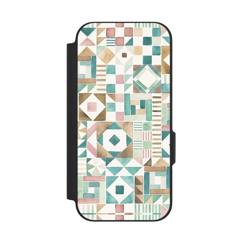 Pixel 9a NIVOflip Geometric Blocks Retro Vintage Patchwork Green
