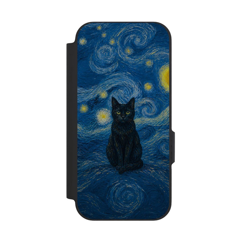 Pixel 9a NIVOflip La Nuit étoilée de Vincent van Gogh avec un chat avec l'IA