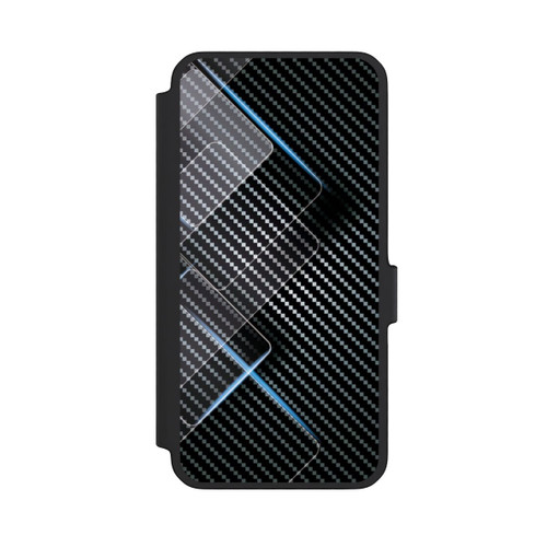 Samsung Galaxy A56 5G NIVOflip Blaue Linien auf Karbon