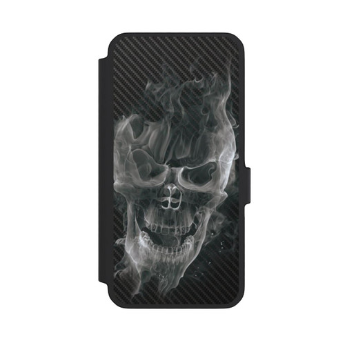 Samsung Galaxy A56 5G NIVOflip rauchender Totenkopf Carbon