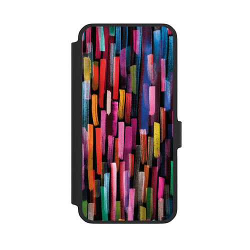 Samsung Galaxy A56 5G NIVOflip Coups De Pinceaux Colorés Noir