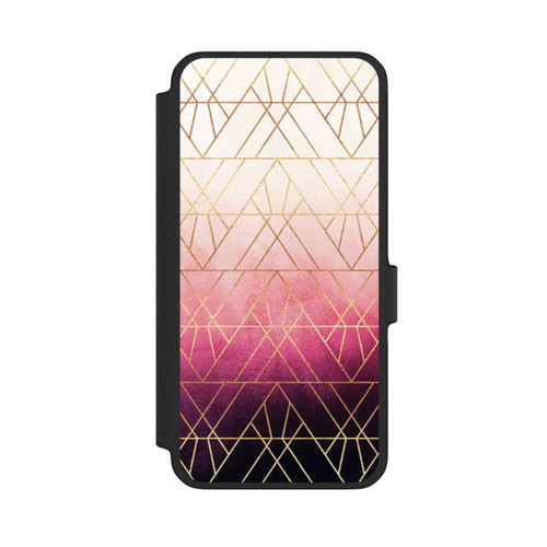Samsung Galaxy A56 5G NIVOflip Pink Ombre Dreiecke Golddruck
