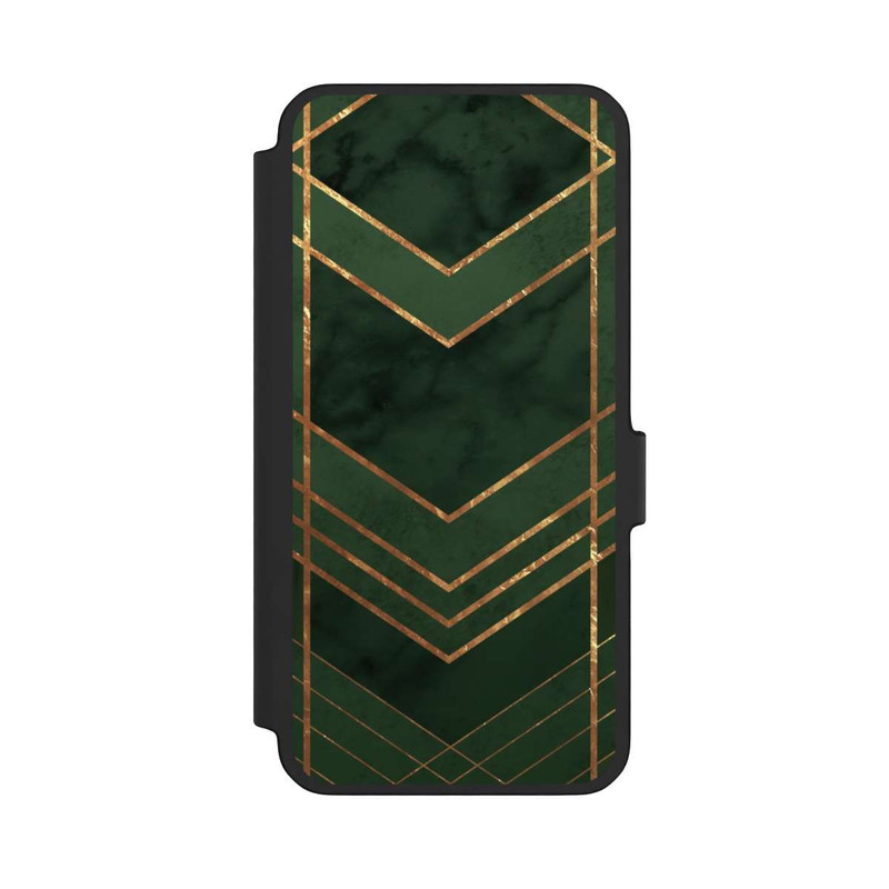Galaxy A56 5G NIVOflip Dark Green Pattern Golden Stripes