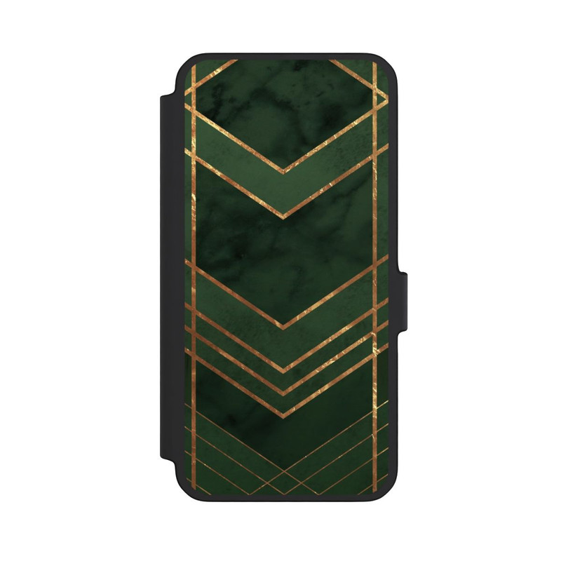 Galaxy A56 5G NIVOflip Dark Green Pattern Golden Stripes