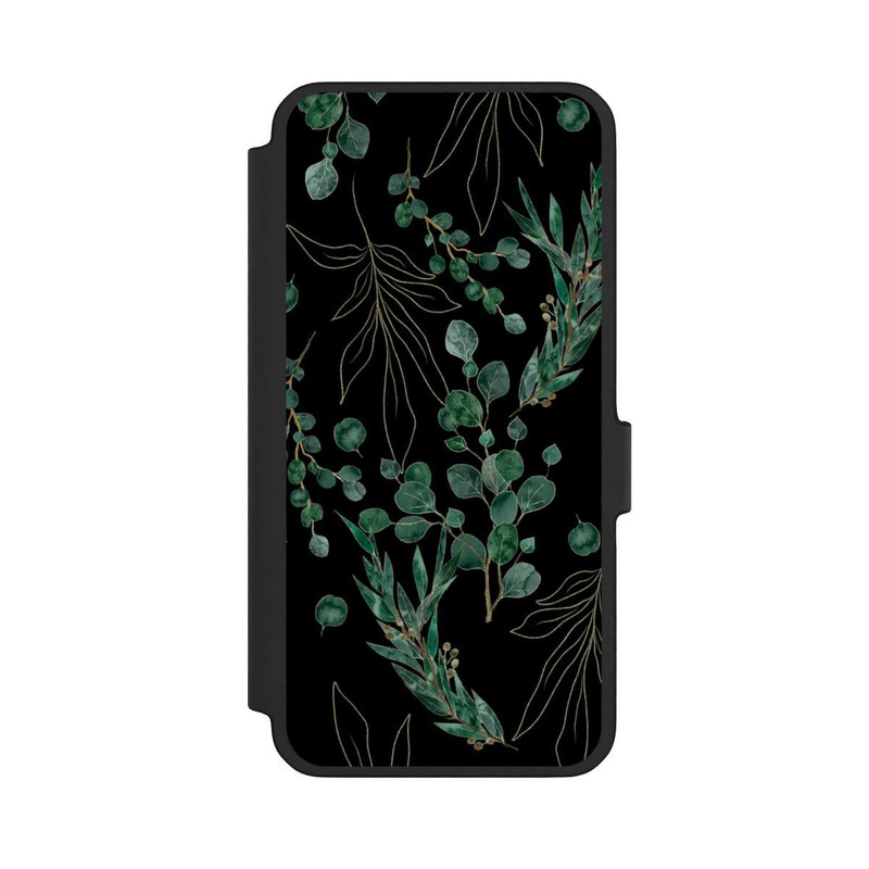 Galaxy A56 5G NIVOflip Feuilles d'Eucalyptus Fond Noir