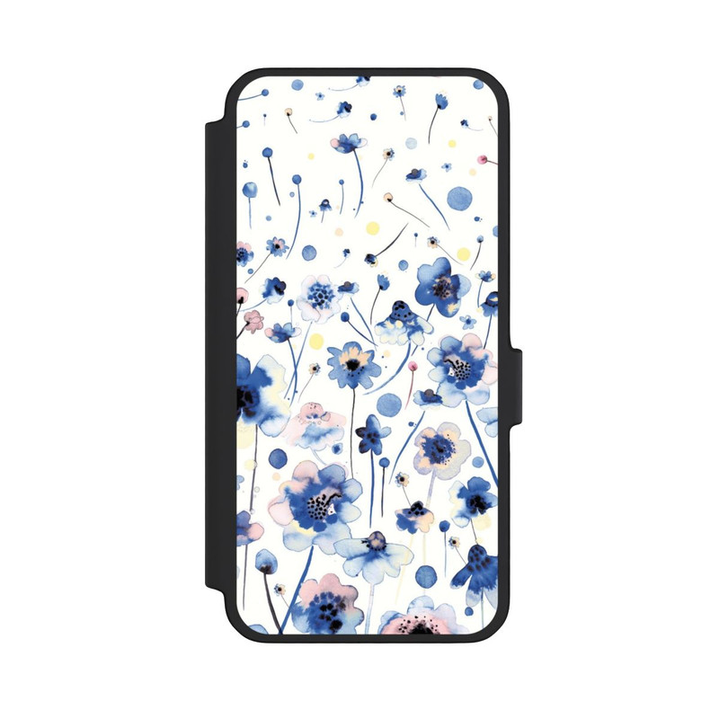 Galaxy A56 5G NIVOflip Watercolor Ink Blue Flowers