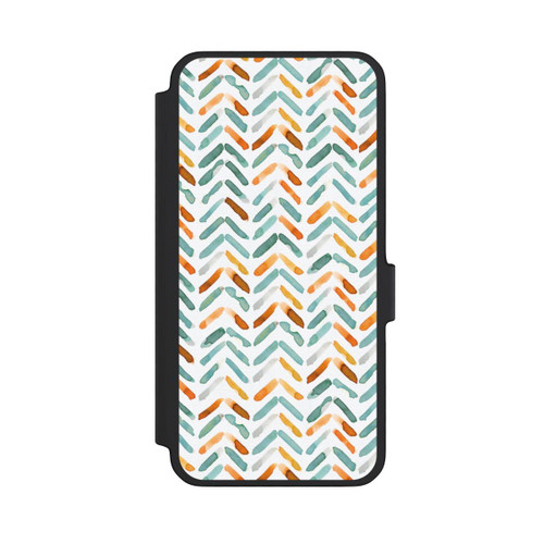 Samsung Galaxy A56 5G NIVOflip Elegantes Herbstchevron Blau Orange
