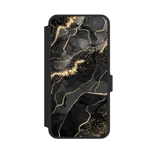 Samsung Galaxy A56 5G NIVOflip Look Spirales de Marbre Sombre &amp; Or