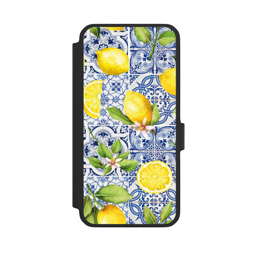Samsung Galaxy A56 5G NIVOflip Mediterrane Amalfi Küste mit Blauen Kacheln und Zitronen