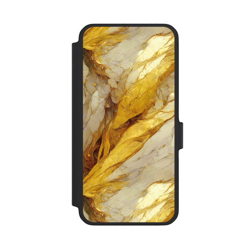 Samsung Galaxy A56 5G NIVOflip Weiße Marmor-Golddruckschichten