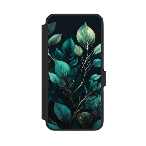 Samsung Galaxy A56 5G NIVOflip Green Eucalyptus Leaves against a Dark Background with AI