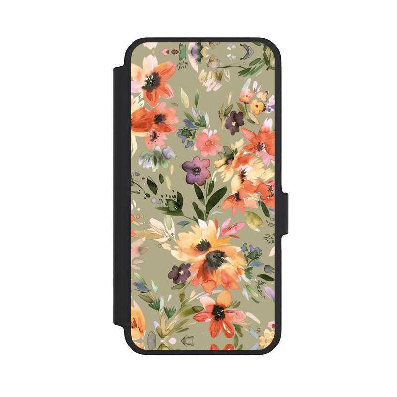 Galaxy A56 5G NIVOflip Malerische tropische Blumen Salbeigrün