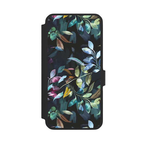 Samsung Galaxy A56 5G NIVOflip Mystische Aquarellblätter schwarz