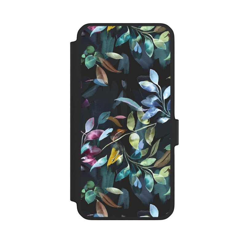 Galaxy A56 5G NIVOflip Aquarelle Feuilles Mystiques Noir