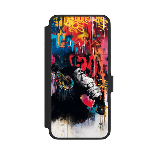 Samsung Galaxy A56 5G NIVOflip Affe Stereo Kopfhörer Graffiti Street Art Blau