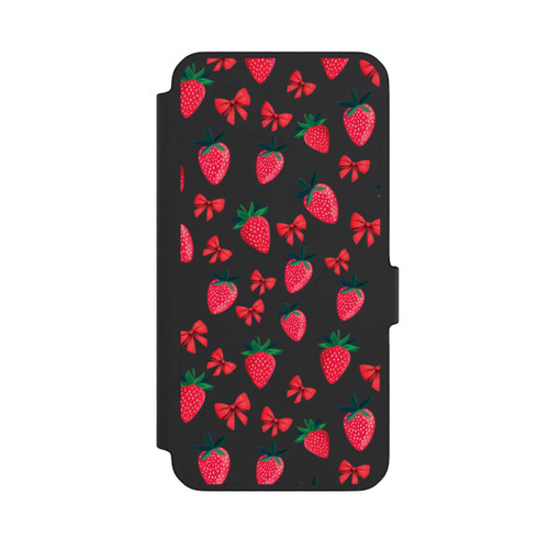 Samsung Galaxy A56 5G NIVOflip Strawberry Heart Ribbon Pattern Transparent