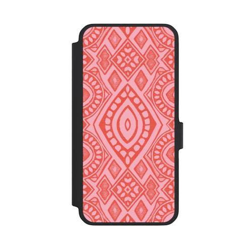Samsung Galaxy A56 5G NIVOflip Boho Geometric Intricate Tribal Design in Shades of Pink