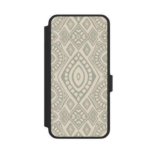 Samsung Galaxy A56 5G NIVOflip Boho Geometric Mosaic Pattern Neutral Grey and Beige