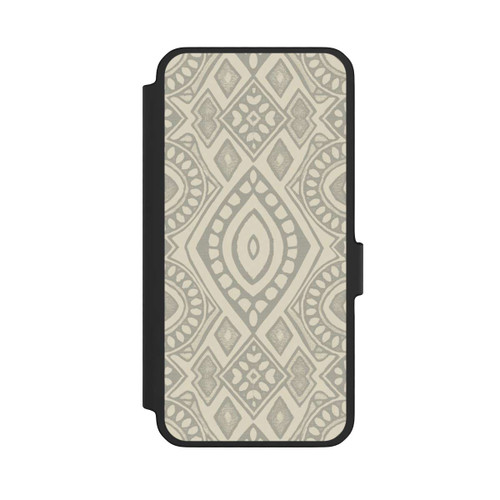 Samsung Galaxy A56 5G NIVOflip Boho Geometric Mosaic Pattern Neutral Grey and Beige