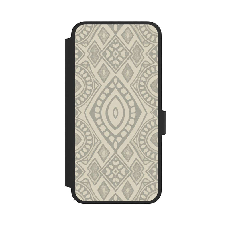 Galaxy A56 5G NIVOflip Boho Geometric Mosaic Pattern Neutral Grey and Beige