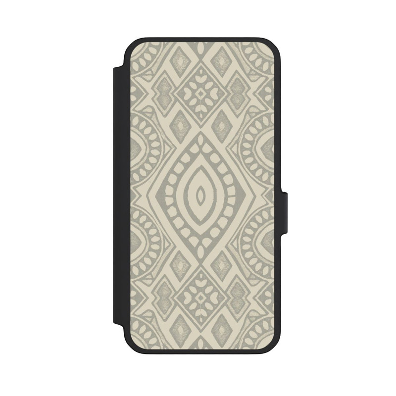 Galaxy A56 5G NIVOflip Boho Geometric Mosaic Pattern Neutral Grey and Beige