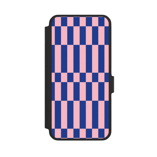 Samsung Galaxy A56 5G NIVOflip Checked Abstract Bold Electric Blue and Pink Color Block