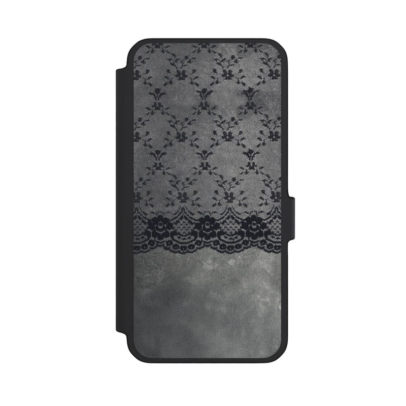Galaxy A56 5G NIVOflip Motif de Dentelle Noire sur fond gris