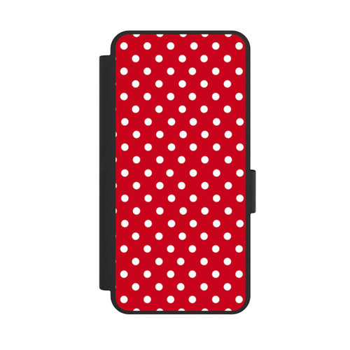 Samsung Galaxy S25 Edge NIVOflip Polka Dots Dunkelrot und Weiß