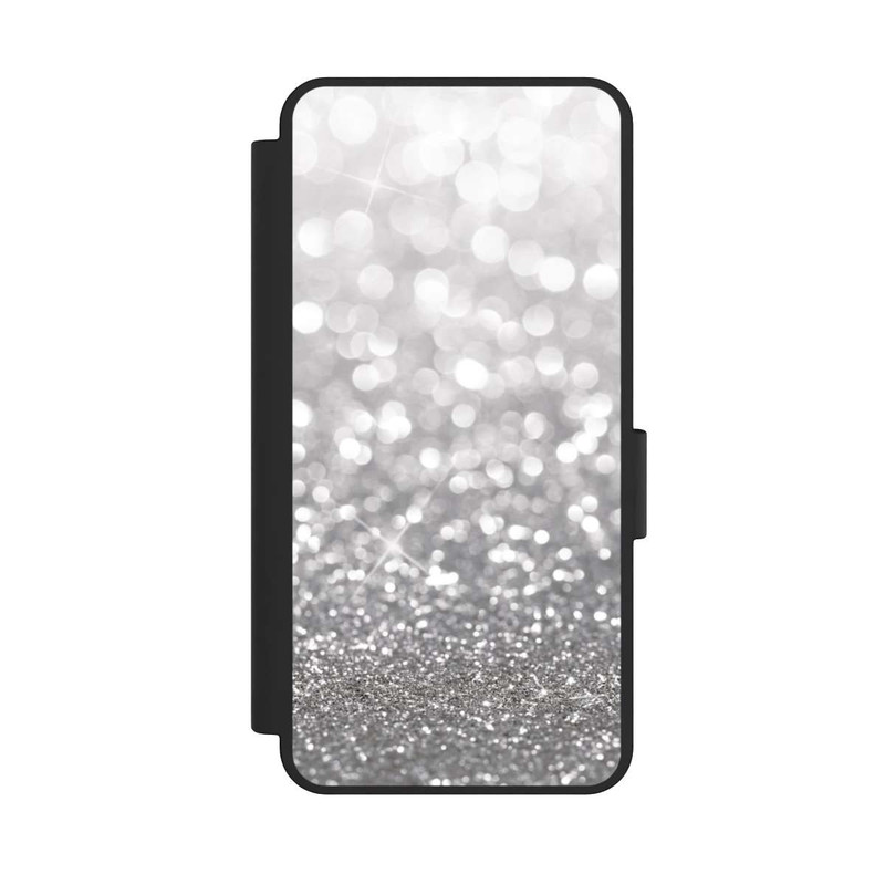 Galaxy S25 Edge NIVOflip Pluie de Paillettes Argentées Look