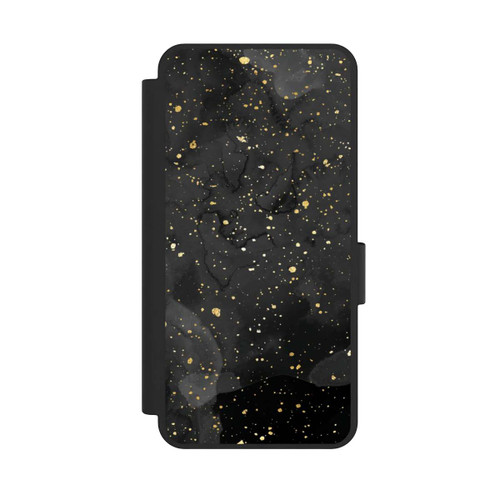 Samsung Galaxy S25 Edge NIVOflip Glitzernder Marmor-Schwarz-Gold-Look