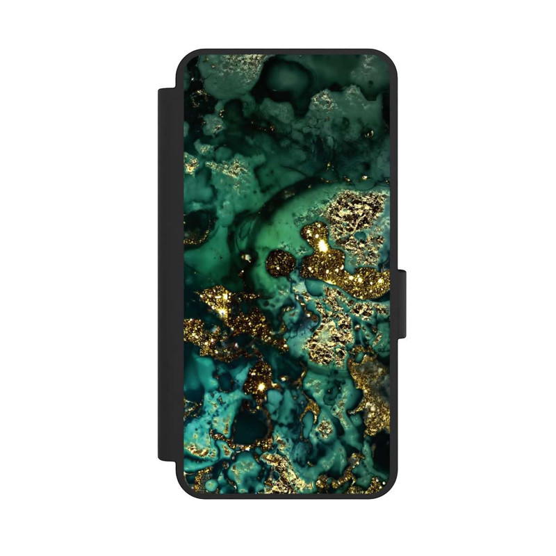 Galaxy S25 Edge NIVOflip Cyan Glitzer Marmorlook