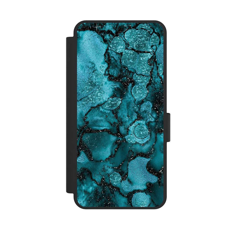 Galaxy S25 Edge NIVOflip  Blauer Glitzerlook