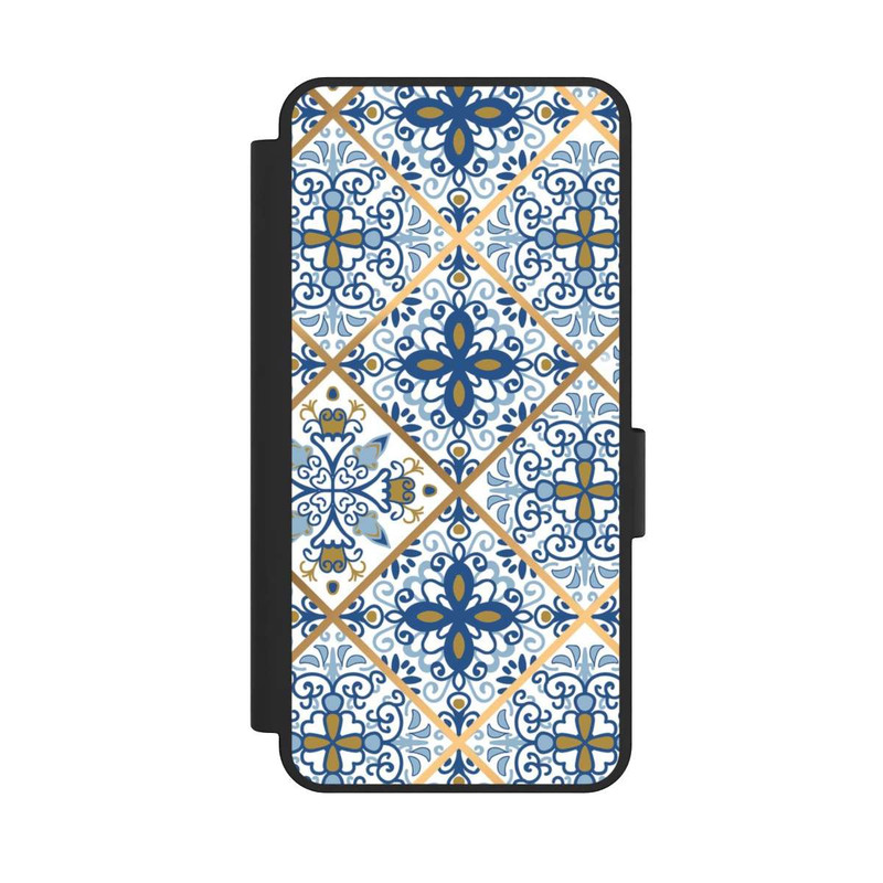 Galaxy S25 Edge NIVOflip Mosaik Blau-Gold Look