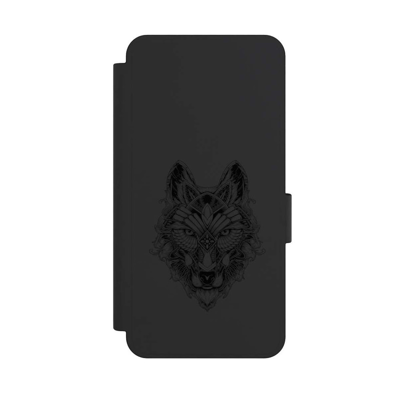 Galaxy S25 Edge NIVOflip Wolf Mandala ohne Hintergrund