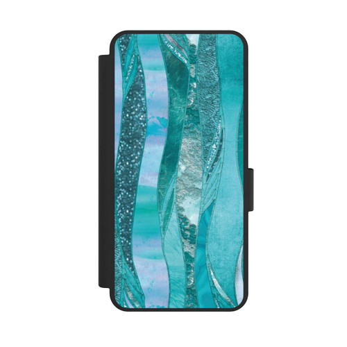 Samsung Galaxy S25 Edge NIVOflip glamouröser Glitzerlook blau