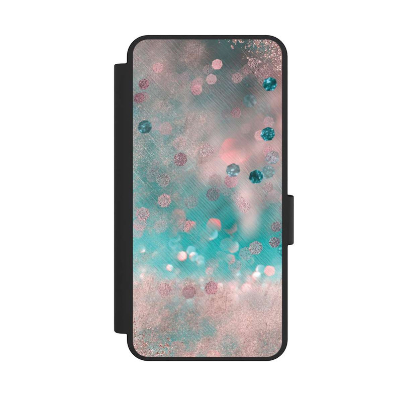 Galaxy S25 Edge NIVOflip Türkis-glamouröser Glitzerlook