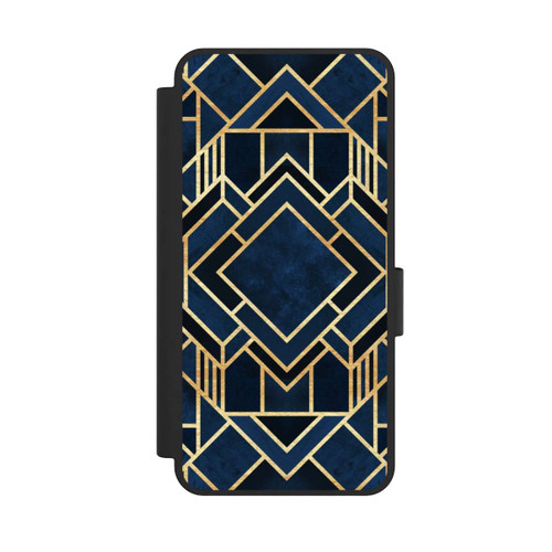 Samsung Galaxy S25 Edge NIVOflip Kunst Deko Blau Golddruck