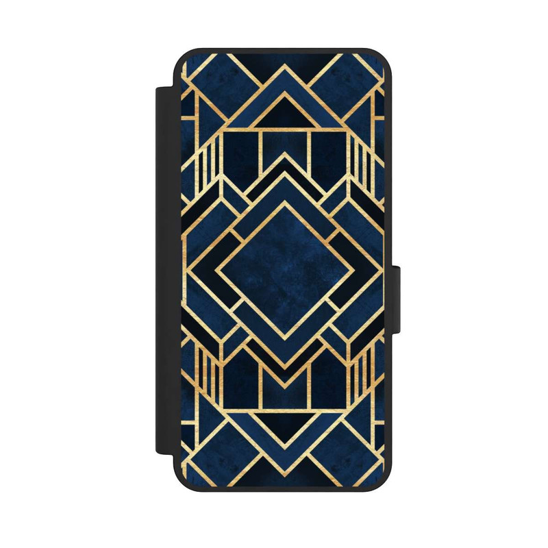 Galaxy S25 Edge NIVOflip Kunst Deko Blau Golddruck
